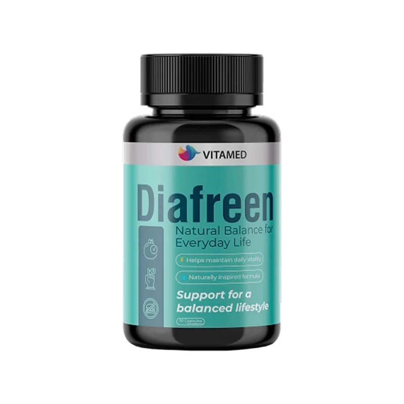 Diafreen capsule bottle by VITAMED, 30-capsule food supplement